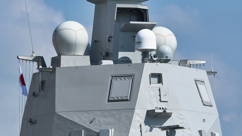 The KRONOS Starfire X-band radar seen fixed to the Italian Navy's Francesco Morosini frigate.