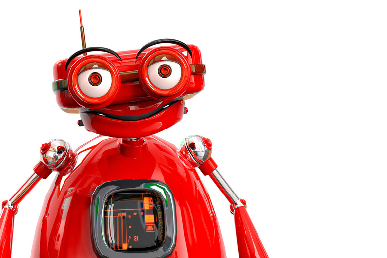 red robot on a white background