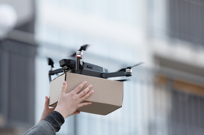 drone delivering package