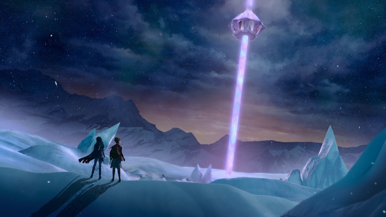 Paula Burrows as Rayla and Jack De Sena as Callum in The Dragon Prince.