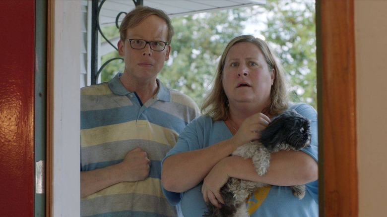 Jeff Hiller and Bridget Everett in Somebody Somewhere.