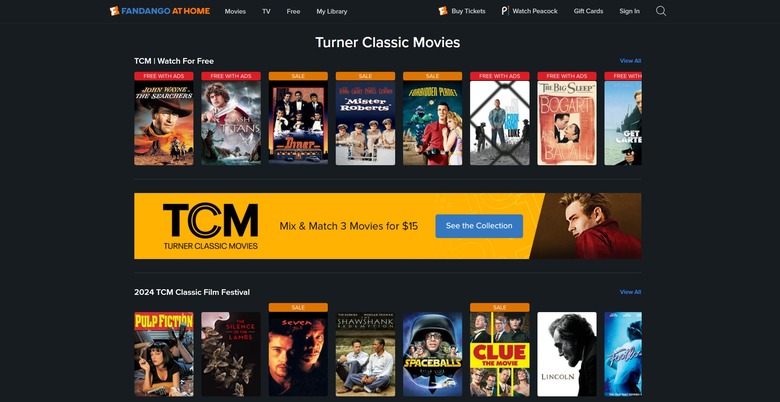 Turner Classic Movies on Fandango at Home.