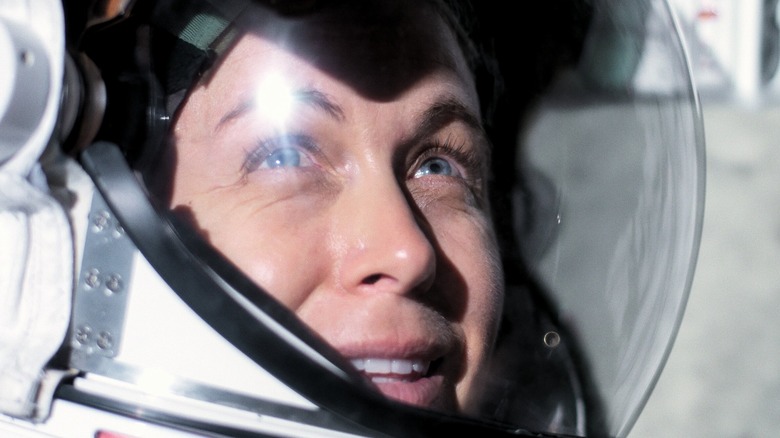 Astronaut wearing helmet