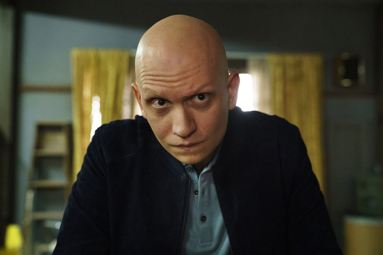 closeup of man with bald head