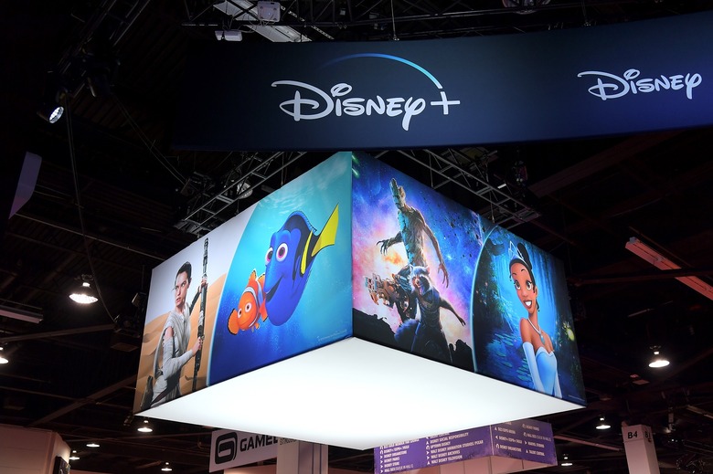 View of the Disney+ Pavilion at Disney’s D23 EXPO 2019 in Anaheim, Calif.