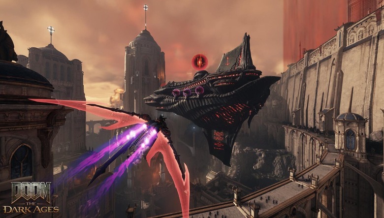 Flying Serrat the dragon in Doom: The Dark Ages.