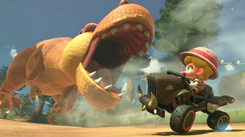 Baby Peach in Mario Kart World.