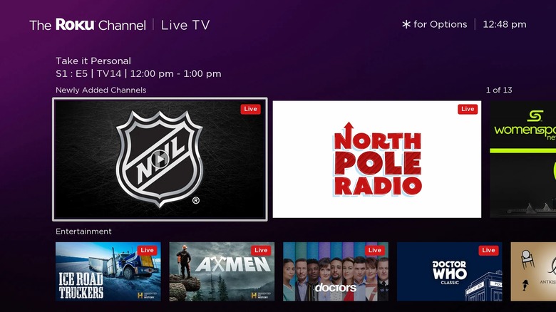New linear channels on The Roku Channel in December 2022.