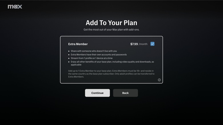Max's Extra Member add-on costs $7.99 per month.