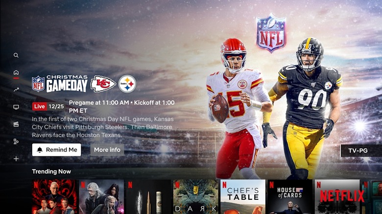 NFL Christmas Games on Netflix.