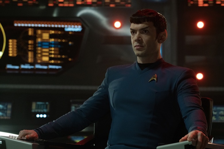 Ethan Peck as Spock in Star Trek: Strange New Worlds.