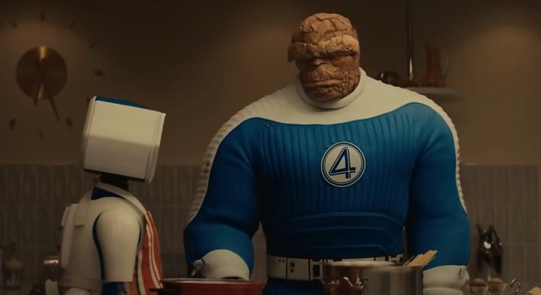 The Thing (Ebon Moss-Bachrach), cooking in the first Fantastic Four trailer.