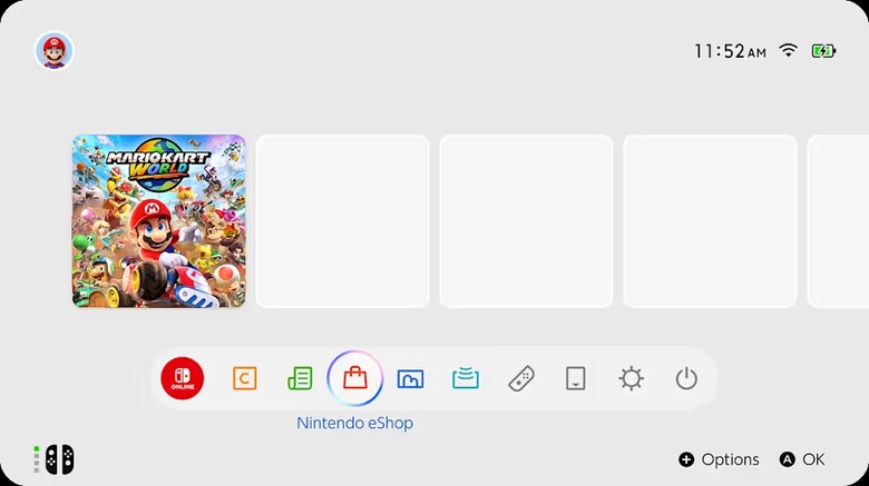 Nintendo Switch 2 home screen.