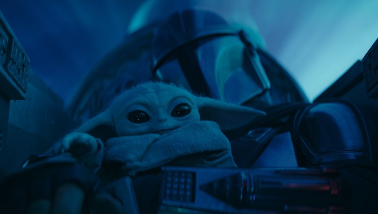 Grogu and Din Djarin (Pedro Pascal) in The Mandalorian.