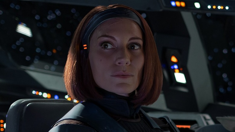 Katee Sackhoff as Bo-Katan Kryze in The Mandalorian.