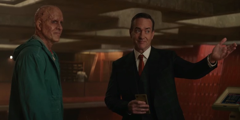 Deadpool (Ryan Reynolds) and Mr. Paradox (Matthew Macfadyen at the TVA.