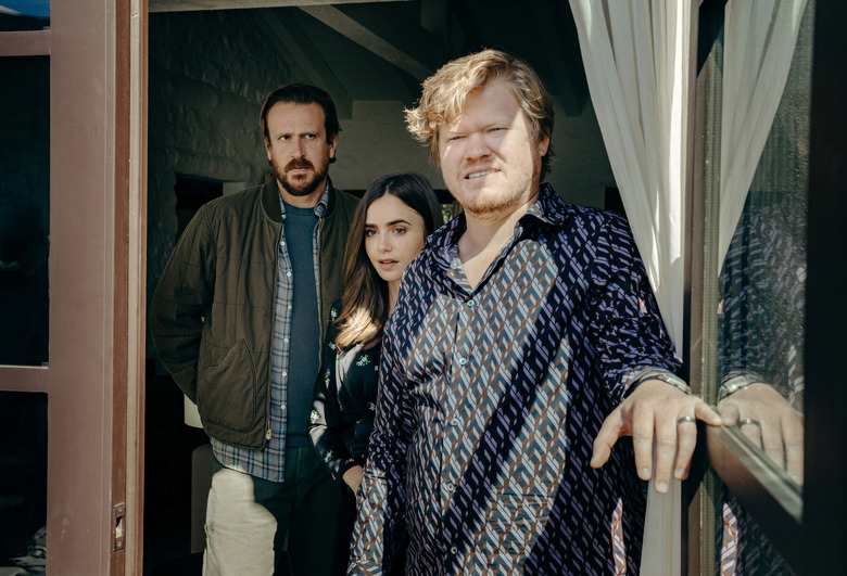 (L-R) Lily Collins, Jesse Plemons and Jason Segel in the new Netflix original movie 