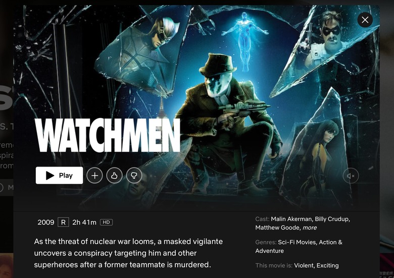 netflix screenshot of watchmen movie