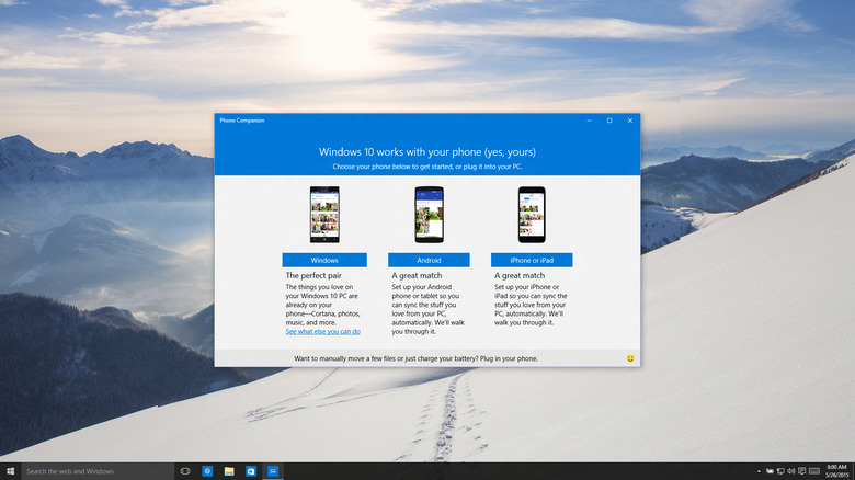 Windows 10 iPhone Android