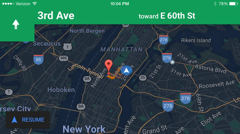 Google Maps Night Mode
