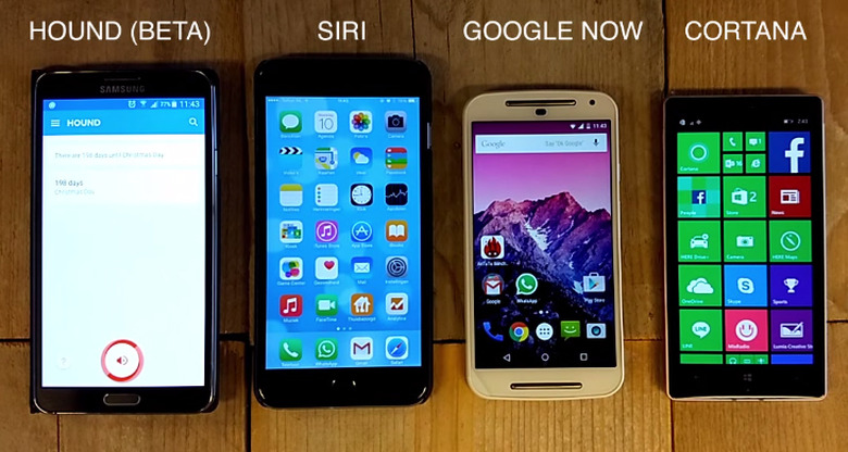 Hound vs. Google Now vs. Siri vs. Cortana