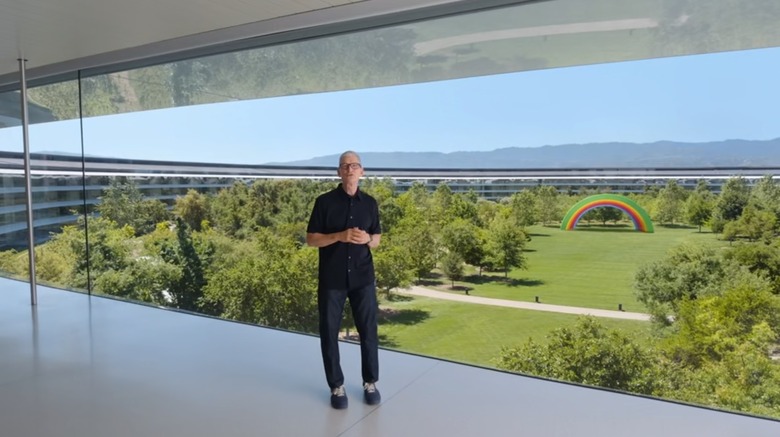 Apple’s CEO Tim Cook during the WWDC 2025 presentation