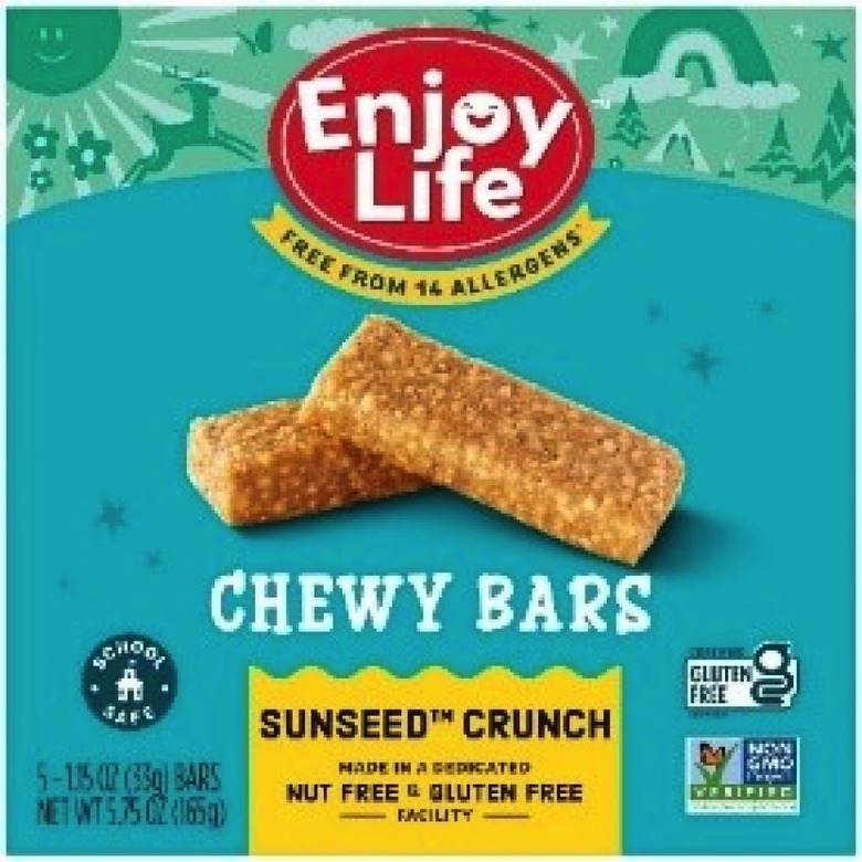 Enjoy Life baked snacks recall: The package of Chewy Bars – Sunseed Crunch snacks.