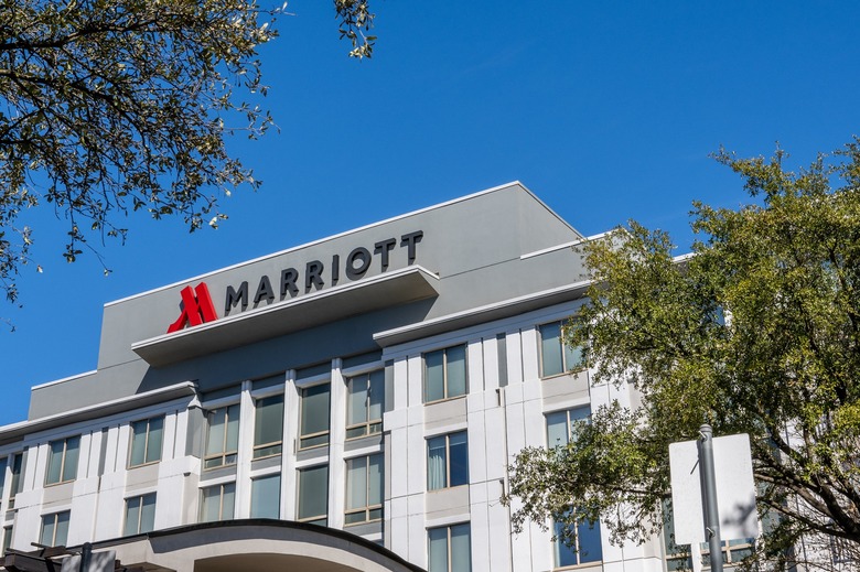 The exterior of a Marriott hotel on February 14, 2023 in Austin, Texas.