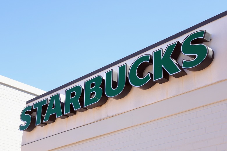 Starbucks logo on a store.