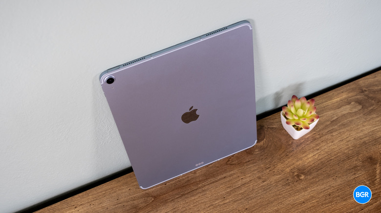 Apple iPad Air M3 leaning against a wall
