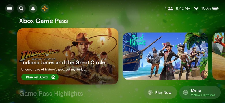 Xbox Game Pass on the Backbone app.