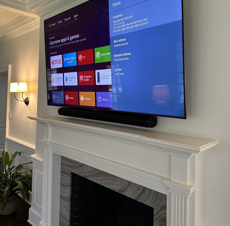 Sonos Arc wall-mounted below a Sony X850
