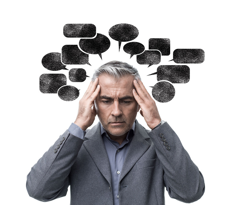 man dealing with negative thoughts