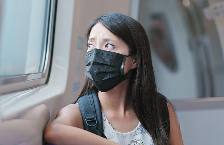 Woman in Black Face Mask