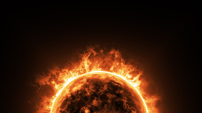 A big sun surface with solar flares.