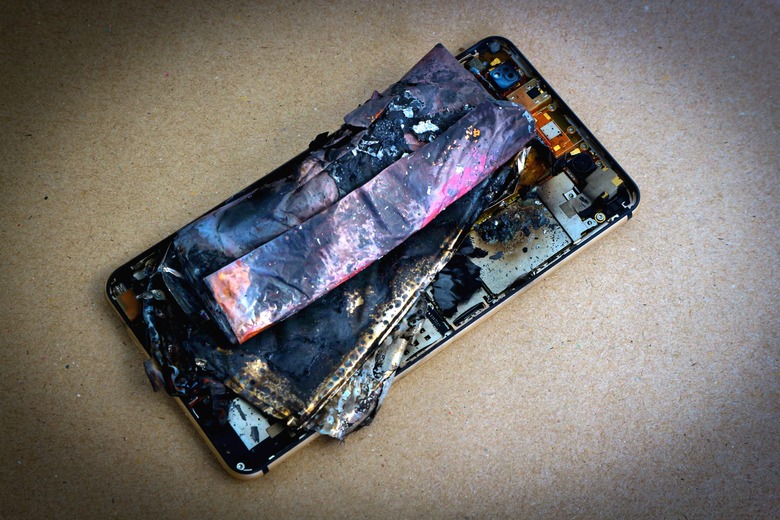 exploded battery