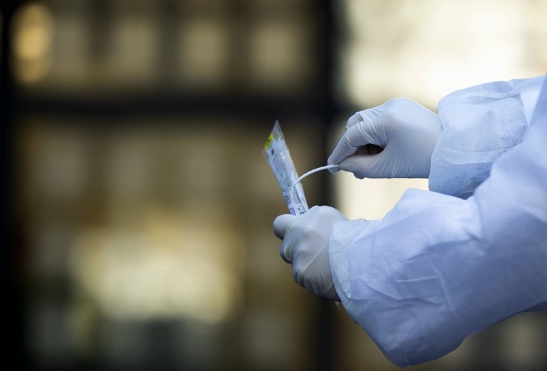 Drive through coronavirus testing in Paris, France - 25 Mar 2020