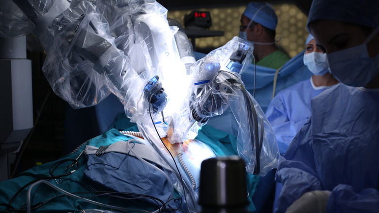 medical surgery robot at work