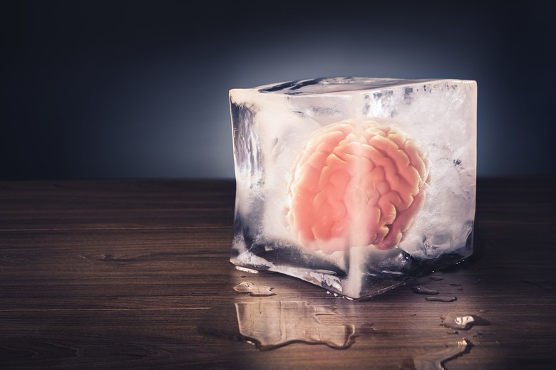 dramatic frozen human brain concept