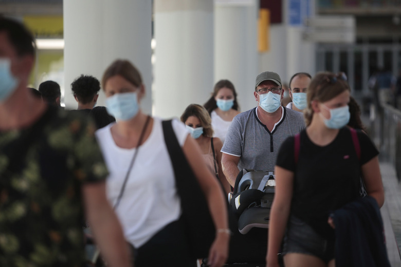 People wearing masks