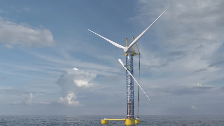 Windspider crane building a turbine