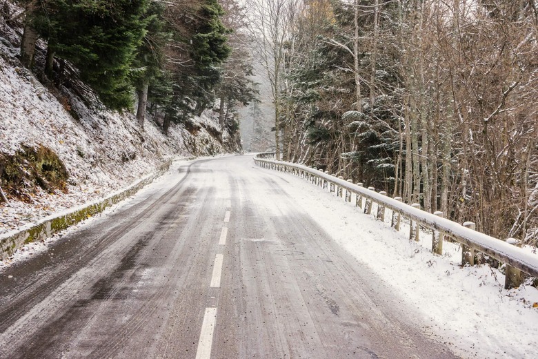 icy road in the mountains could be fixed with phase-change concrete