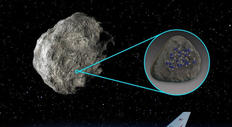 Water molecules on an asteroid.