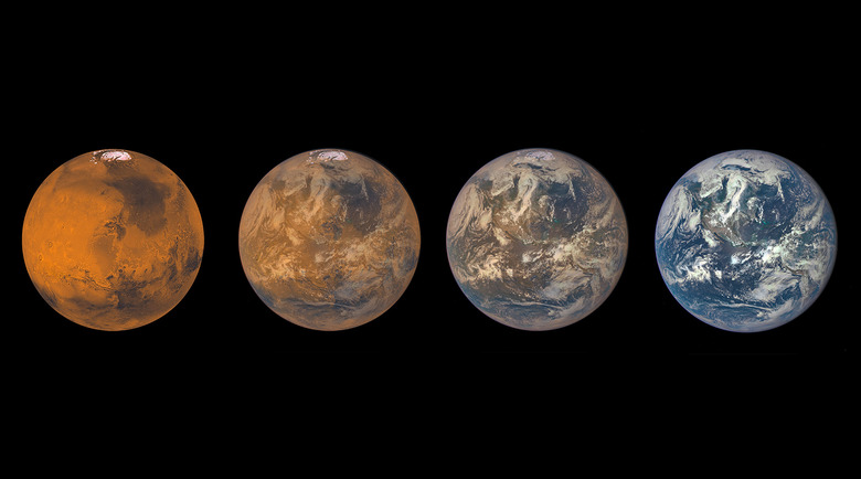Mars and Earth