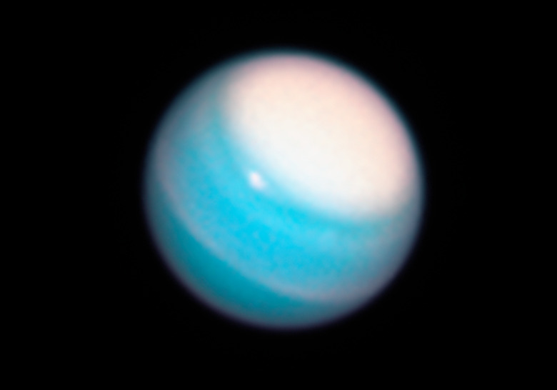 uranus hanging in space