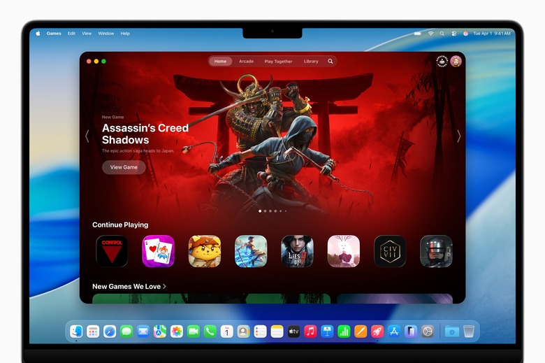 Apple Games app running on macOS Tahoe 26.