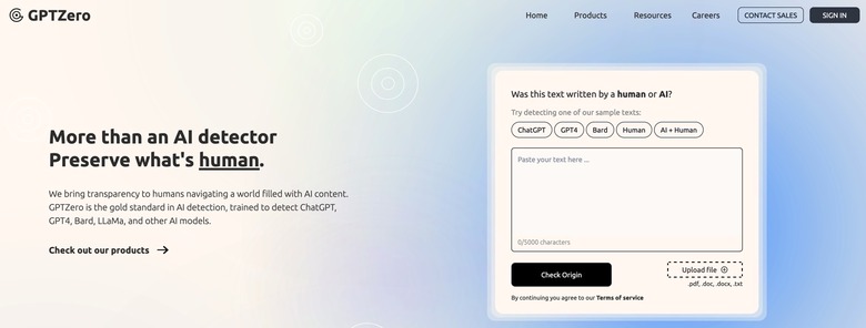 GPTZero AI.