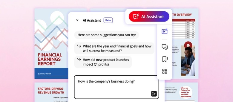 Adobe AI Assistant can answer questions based on the information in a PDF document.