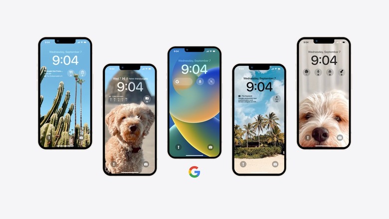 Google's iOS 16 Lock Screen widgets.