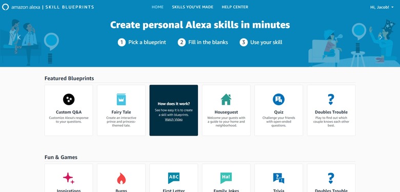 Alexa Skill Blueprints